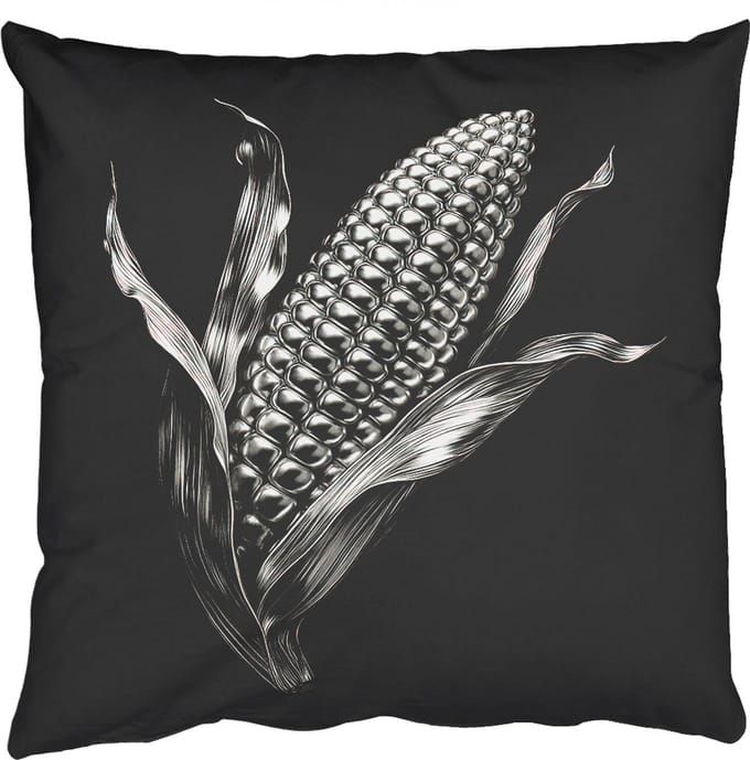 Sierkussens - Kussentjes Woonkamer - 60x60 cm - Maïskolf - Glanzend metaal - Elegant