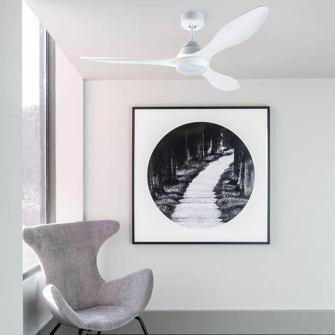 FARO BARCELONA LED plafondventilator Polaris L, drievleugelig wit