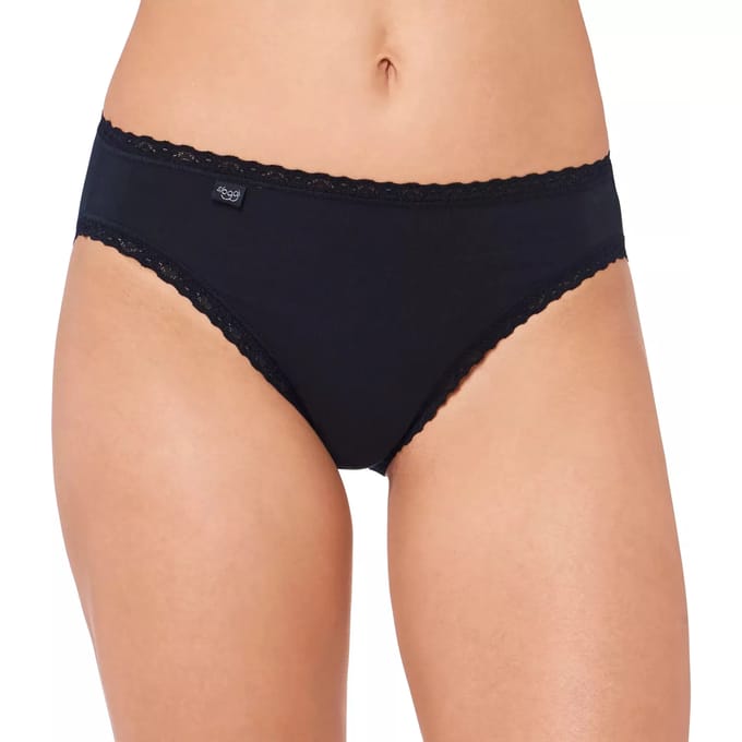 Sloggi 24/7 Cotton Lace Tai Dames Slip - Zwart - Maat 48