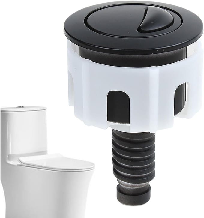 Toiletspoelknop - WC drukknop - Waterbesparing - Dubbele spoelfunctie - 8 x 5 cm - Chroom
