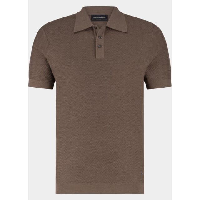 Polo Scotland Blue bruin kaene knitted 3 knoopjes