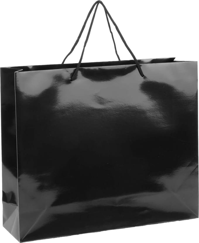 10x cadeautasjes Zwart A3 - 42x12x35cm