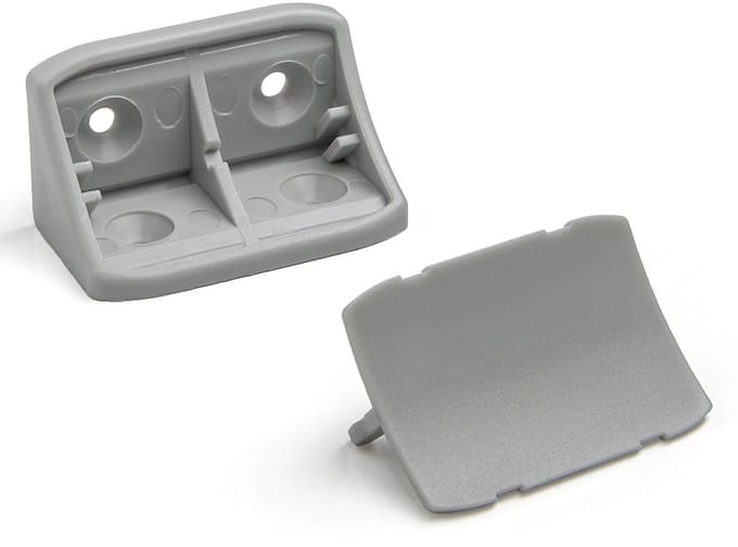 100 Corpusverbinder 24 x 24 x 44 mm met afdekking Lichtgrijs