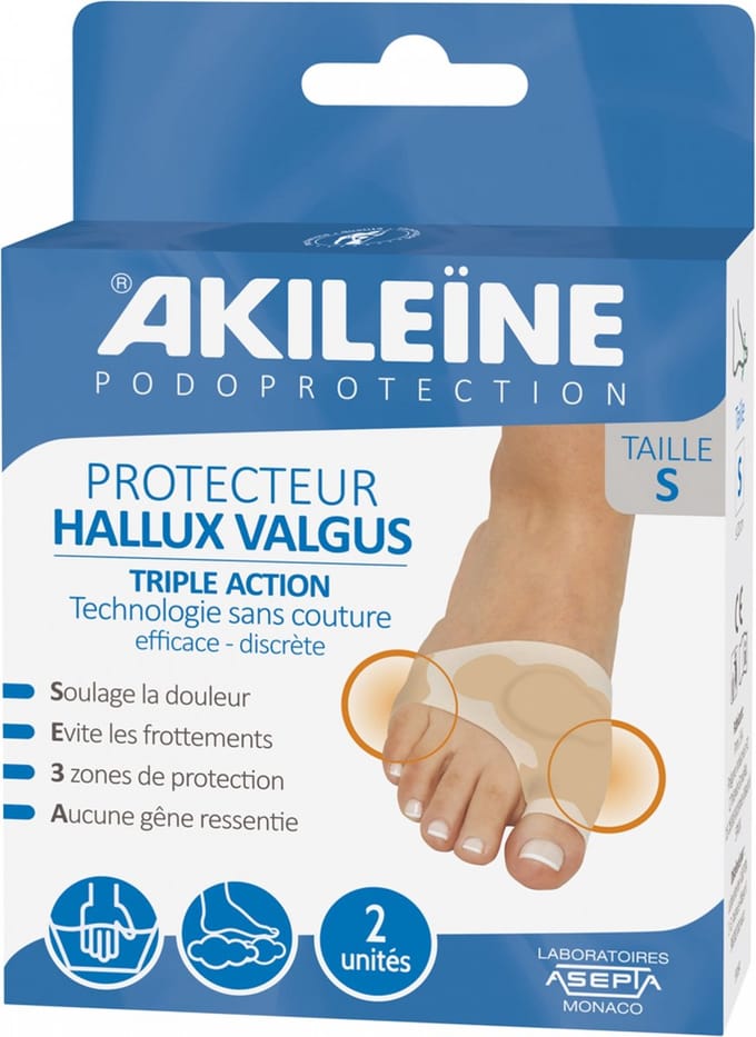 Akileïne Podoprotection Hallux Valgus Protector Drievoudige Actie (Maat : S)