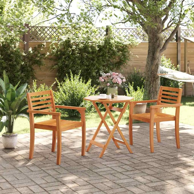 vidaXL - Tuintafel - inklapbaar - Ø70x75 - cm - massief - acaciahout