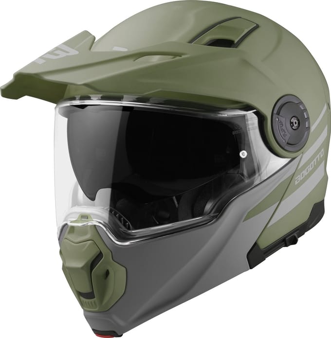 Bogotto FG-102 Duo Groen Fiberglas Systeemhelm - Helm