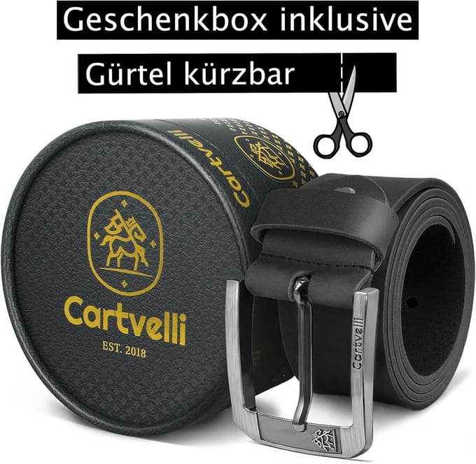 Luxe Herenriem van Echt Leer - Italiaans Design met Cadeaubox