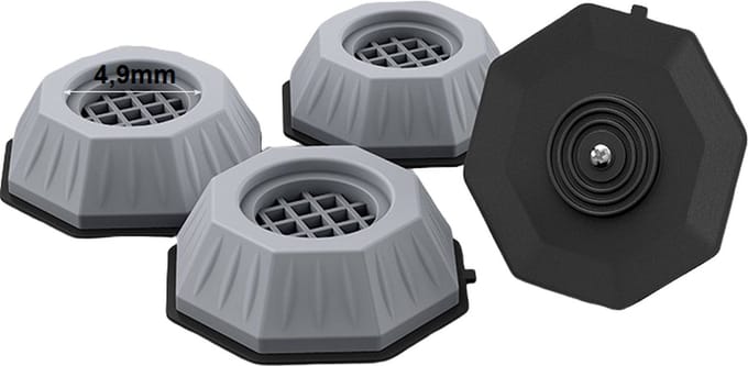 4 Octagon meubelverhoger - Set van 4 - Ideaal voor wasmachines - Rubber dempers