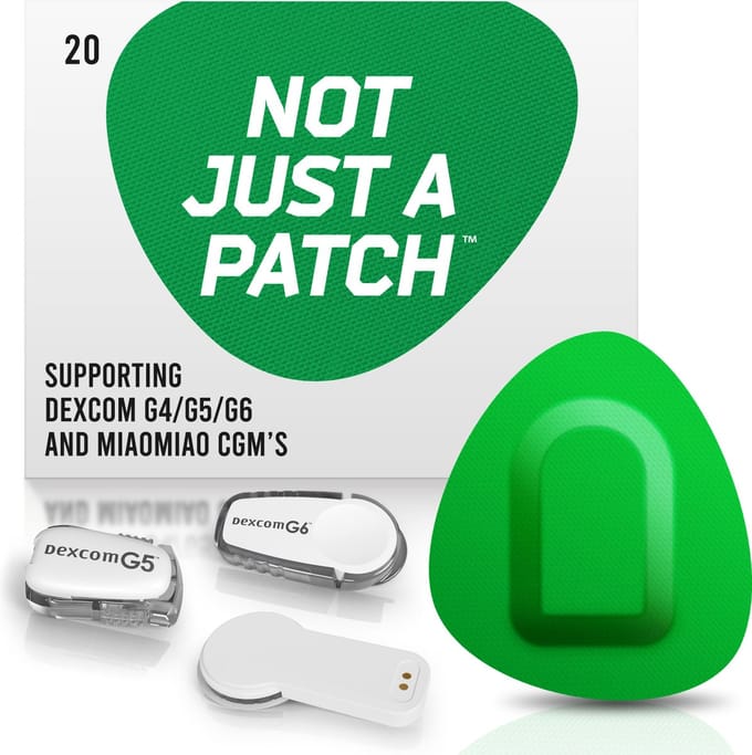 Not Just A Patch - M - Green Patch - Sensor patch pleister for Dexcom or MiaoMiao Libre – 20 pack