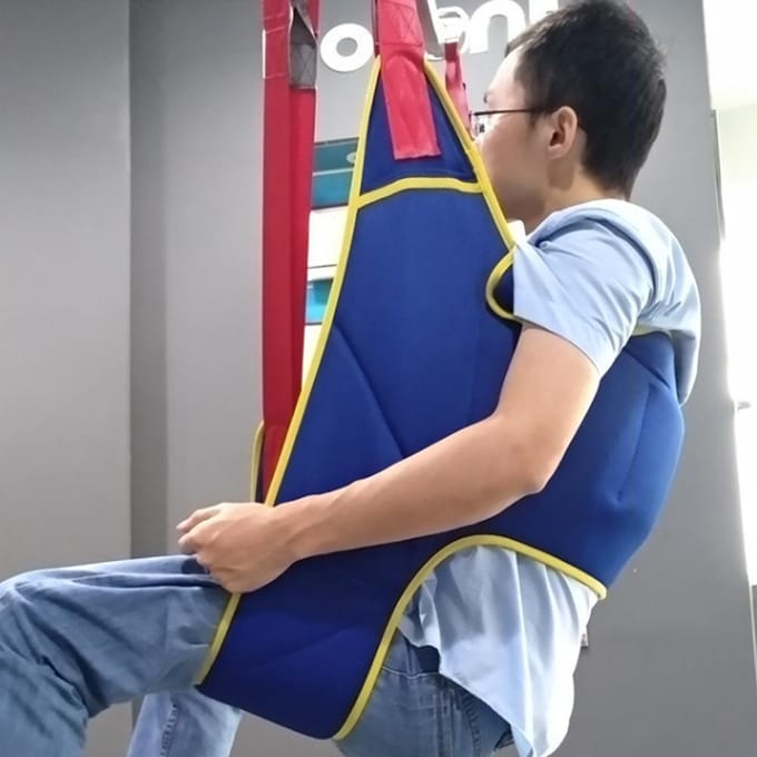 In hoogte verstelbare patiënt zit transfergordel lift sling assistent revalidatiegordel blauw blue