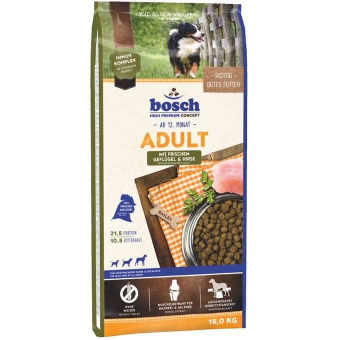 Bosch High Premium concept Adult Poultry & Millet Dry Hondenvoer - 15kg