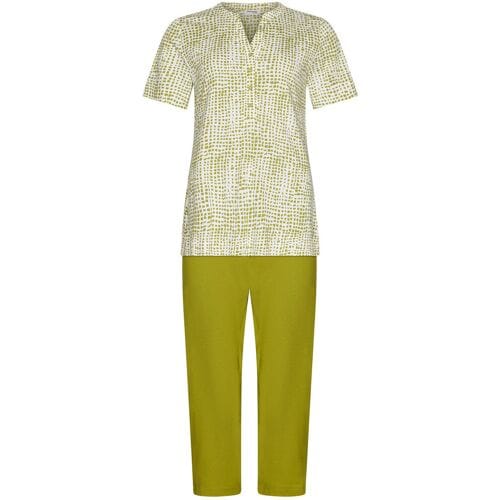 Pastunette Premium - Pyjama - Sublime - Katoen/Modal - Groen/Wit - Knoopsluiting - 38