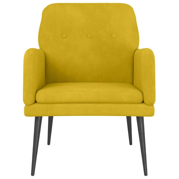 vidaXL - Fauteuil - 62x79x79 - cm - fluweel - geel