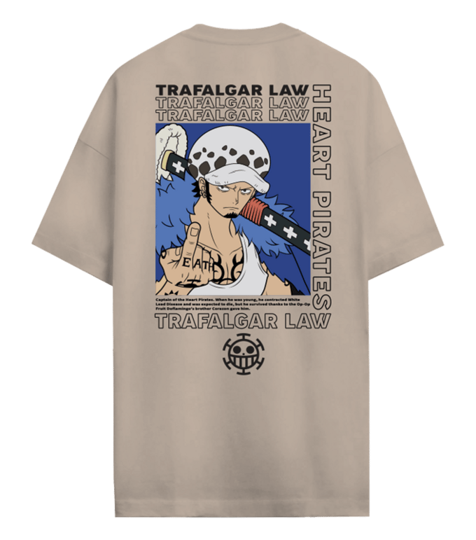 One Piece - Anime Oversized T-shirt - S tot XL - voor Mannen - zand