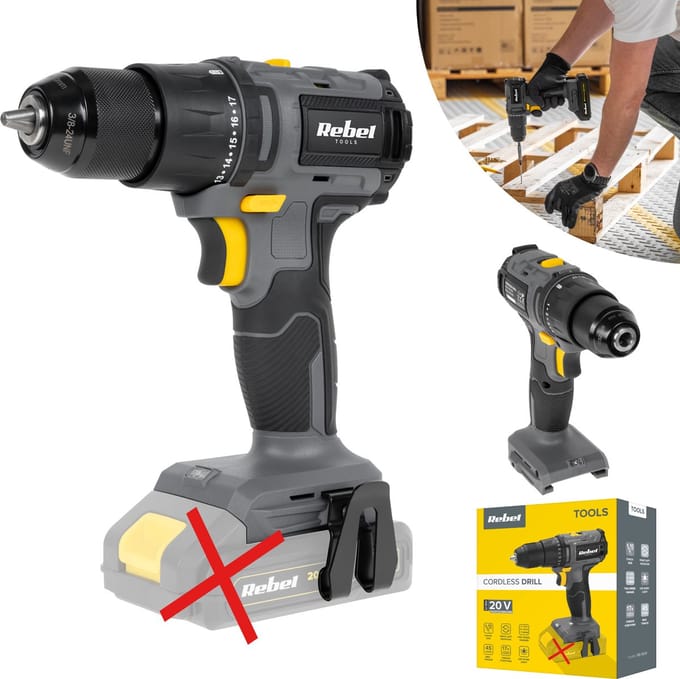 Rebel RB-1004 - Accuboormachine - Brushless - 20V - 2 Ah