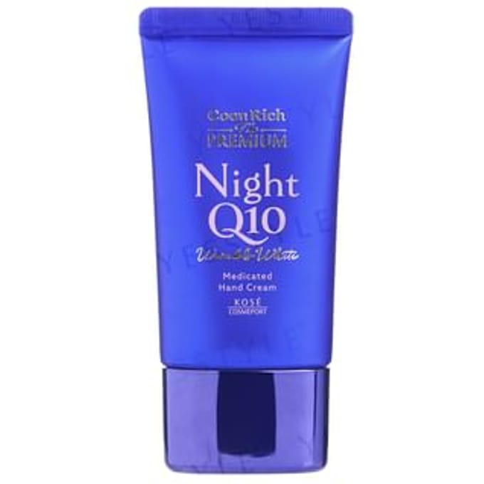 Kose - CoenRich The Premium Q10 Wrinkle White Night Medicated Hand Cream 60g