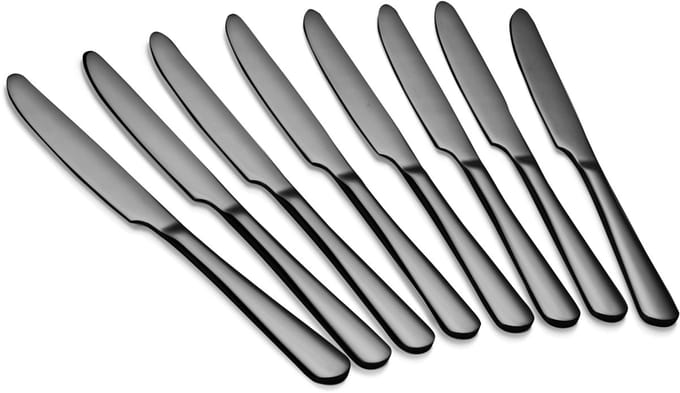 Alheco set van 8 tafelmessen - Messen - RVS - 23cm - Zwart