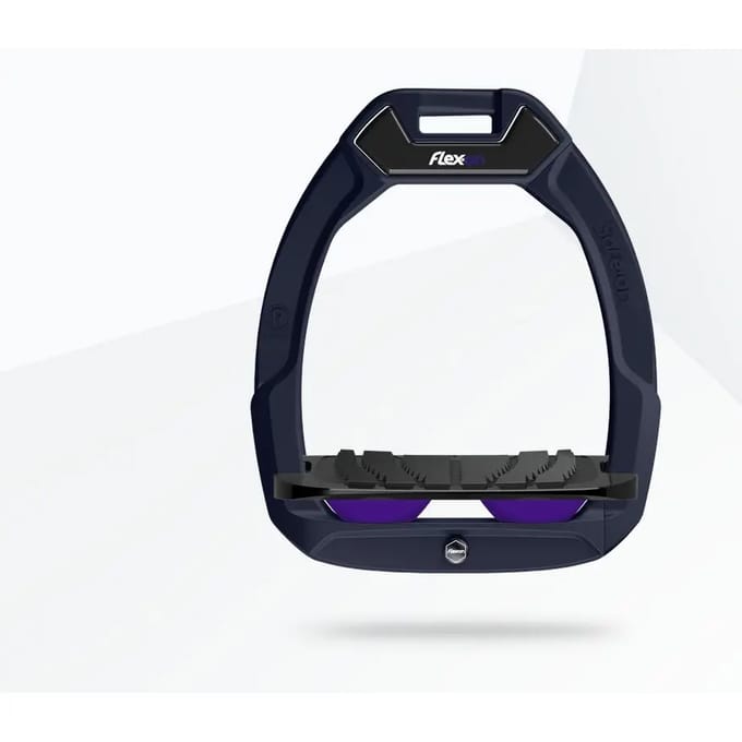 Veiligheidstijgers voor paardrijden Schuin Grip Marine/Zwart/Paarse Flex-On Safe-On