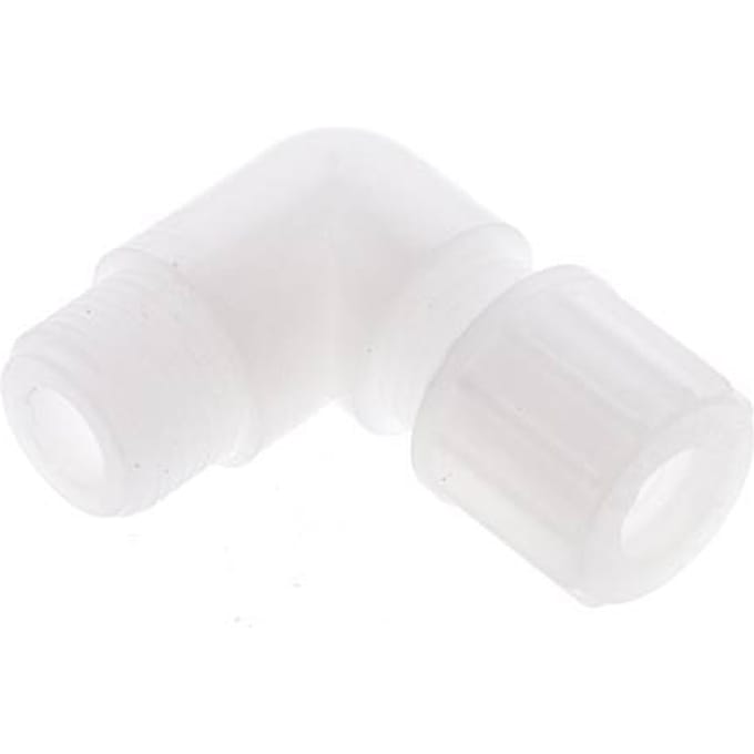 10x8mm & G3/8'' PVDF L-Vorm Knelfitting Buitendraad 10bar