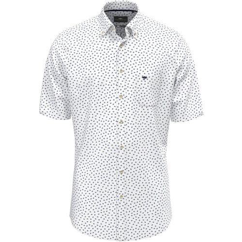 Fynch-Hatton Overhemd Seersucker Fantasy Pattern Navy / male