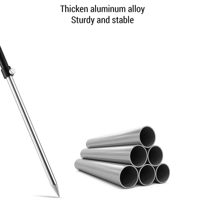 Draagbaar opvouwbaar vishengelstatief van aluminiumlegering, verstelbaar vispodstatief zwart