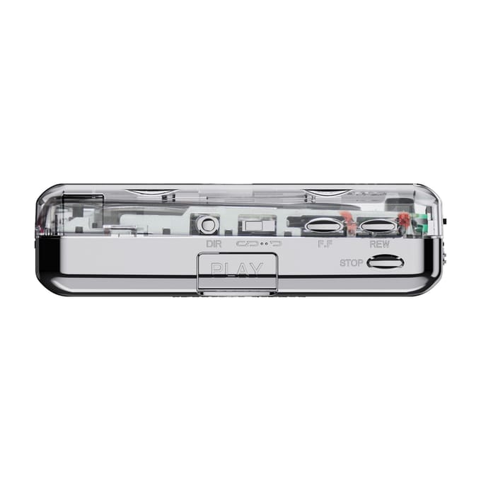 ezcap218PT cassetteband-naar-mp3-converterrecorder via pc-cassettespeler met oortelefoon transparant