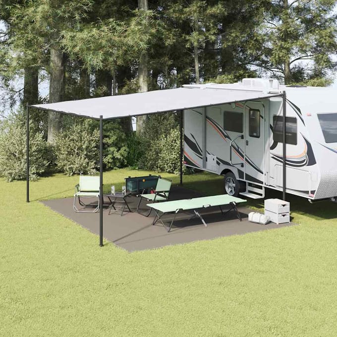 vidaXL - Tenttapijt - Lichtgrijs - 500 - x - 400 - cm - Polyetheen