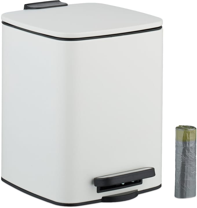badkamer prullenbak - 6 l - softclose - met 25 vuilniszakken - wit
