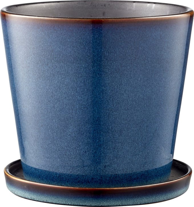 BITZ Bloempot Dia. 14 cm Donkerblauw/Zwart