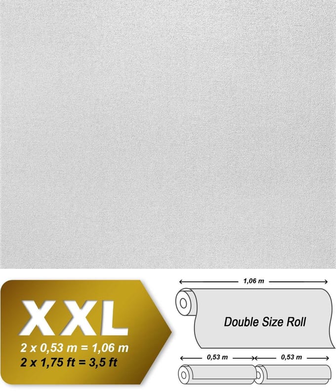 Overschilderbaar behang EDEM 80357BR60 Vliesbehang structuurbehang reliëfbehang wit 8 rol 212 m2