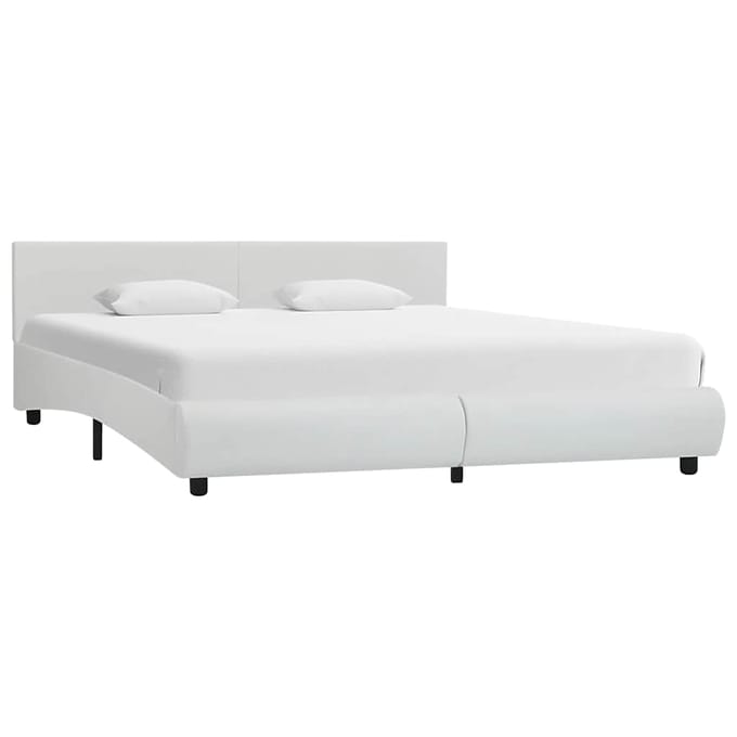 vidaXL - Bedframe - met - LED - kunstleer - wit - 160x200 - cm