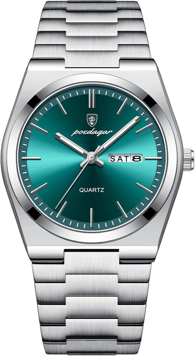 Zakenhorloge voor Heren met RVS Band en Datumweergave