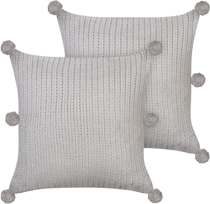 OCOTEA - Sierkussen set van 2 - Grijs - 45 x 45 cm - Katoen