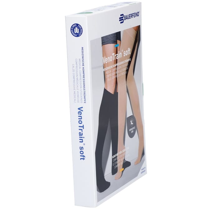 Bauerfeind® VenoTrain® Soft Ad C1 Plus Long Open Teen Caramel Small 1 Kousen