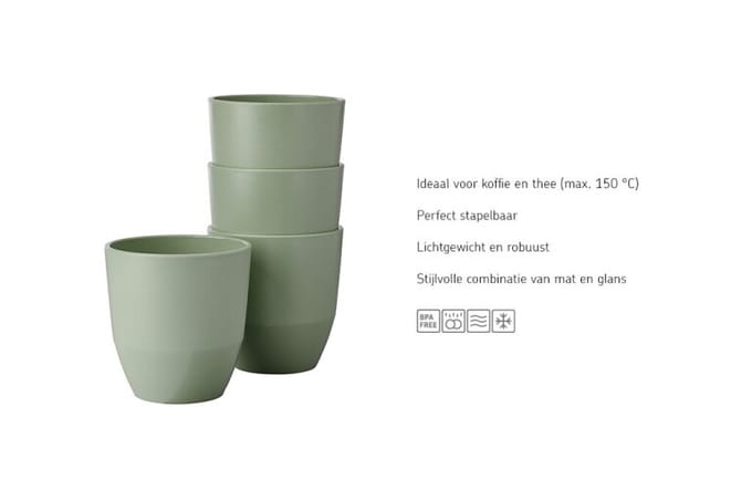 Mepal Beker Silueta 200 ml - Nordic white - campingservies - buitenservies