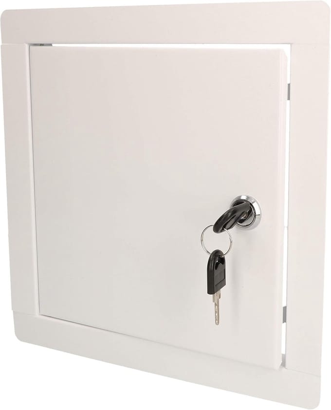 Toegangsplaat - Inspectieplaat Deur - Toegang Schachten - Metalen Constructie - 20x20 cm - Wit
