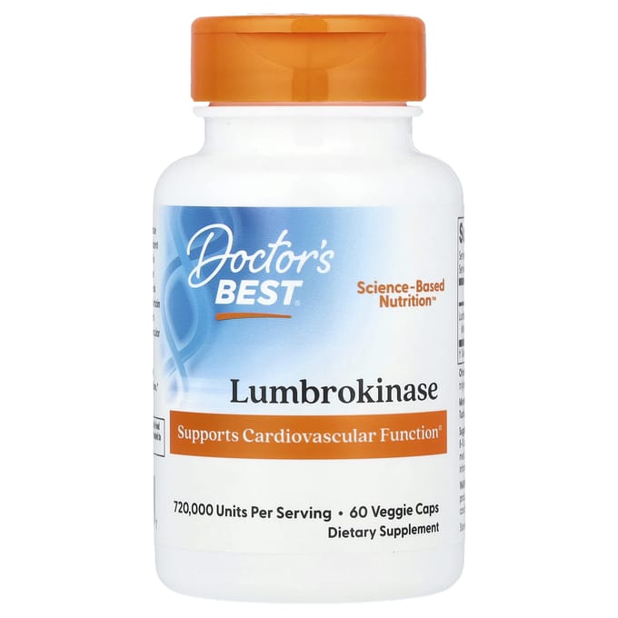 Doctor's Best, Lumbrokinase, Veggie Caps, 60 Tabletten (20 mg per capsule)