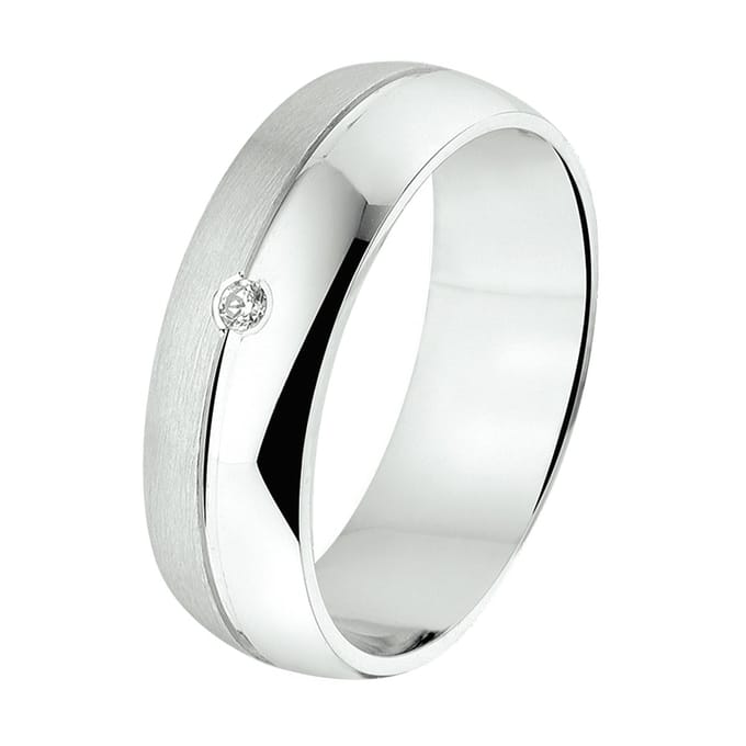 Gerhodineerd Zilver Ring A205 - 6 Mm Met Cz 1315487