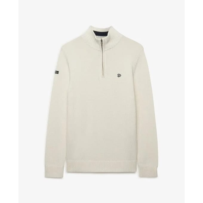 Superdry Trui Cotton Half Zip Knit M6110764a 22c Cream Mannen Maat - S