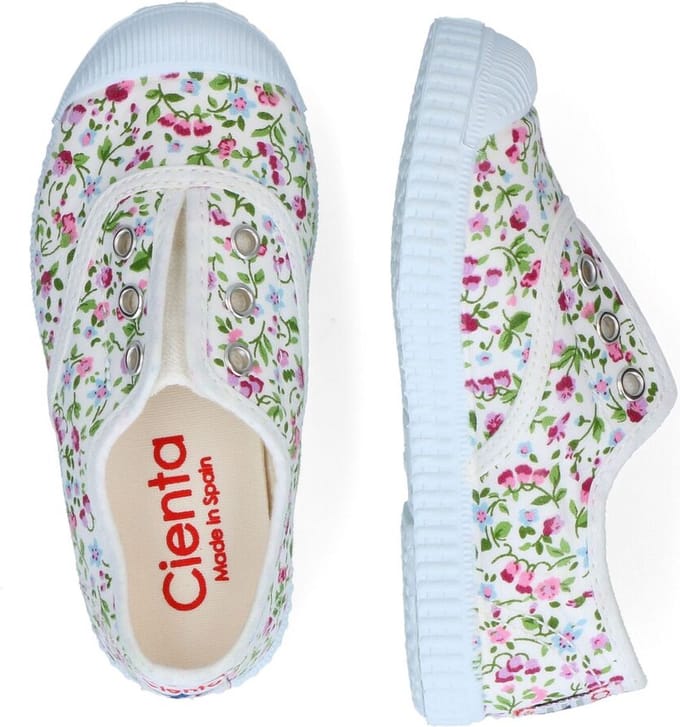 Cienta Meisjes Sneaker Gebloemd | Wit | Maat: 25