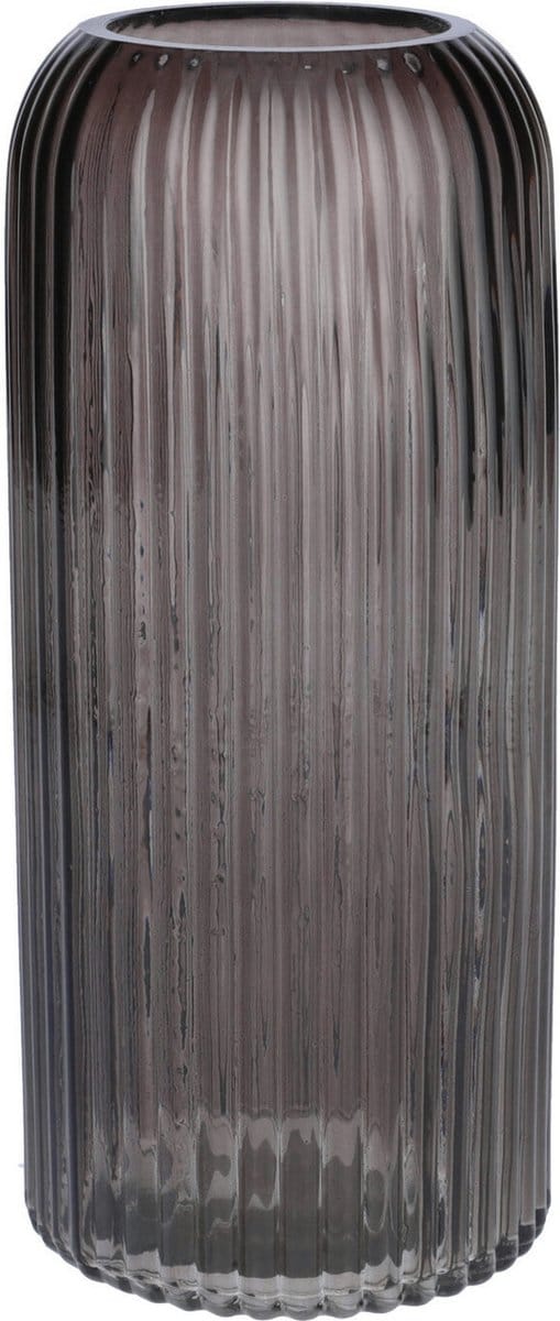 Bellatio Design Bloemenvaas - grijs - tansparant glas - 10 x 25 cm - vaas