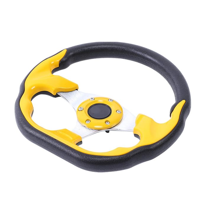 320mm12.5in Auto Sport Stuurwiel met Toeterknop Aluminium PVC Universeel Accessoire yellow
