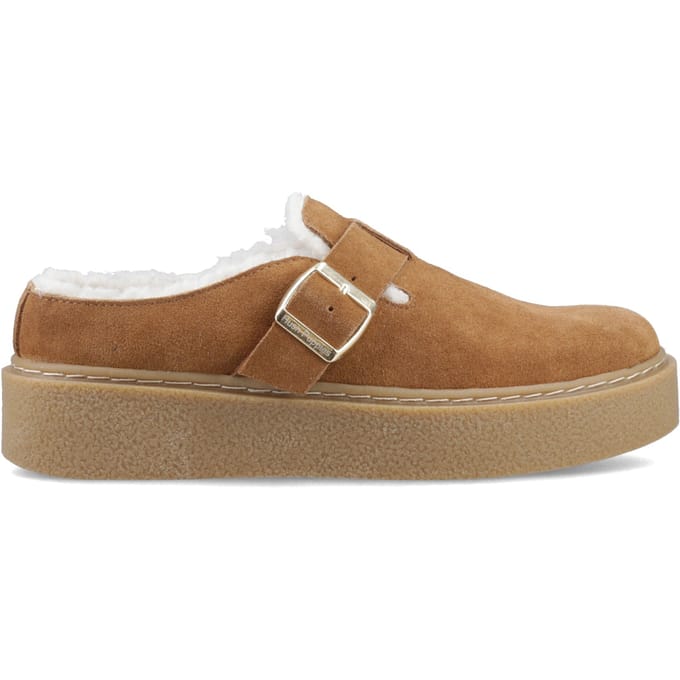 Hush Puppies Blanche Fur Dames Mules Sandalen Tan