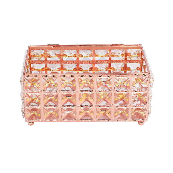 Tissueboxhouder Multifunctioneel Modieus Design Exquise Stevig Duurzaam TissuehouderRoos rosé gouden kleur