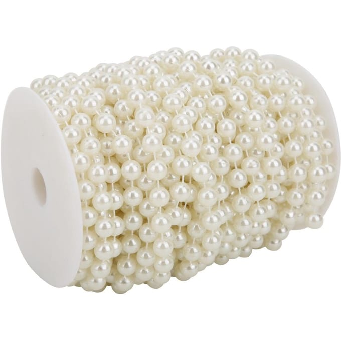 10mm Parelkraal String 20m ABS Imitatie Parelkraal Kledingaccessoires voor DIY Deurdecoratie Beige beige