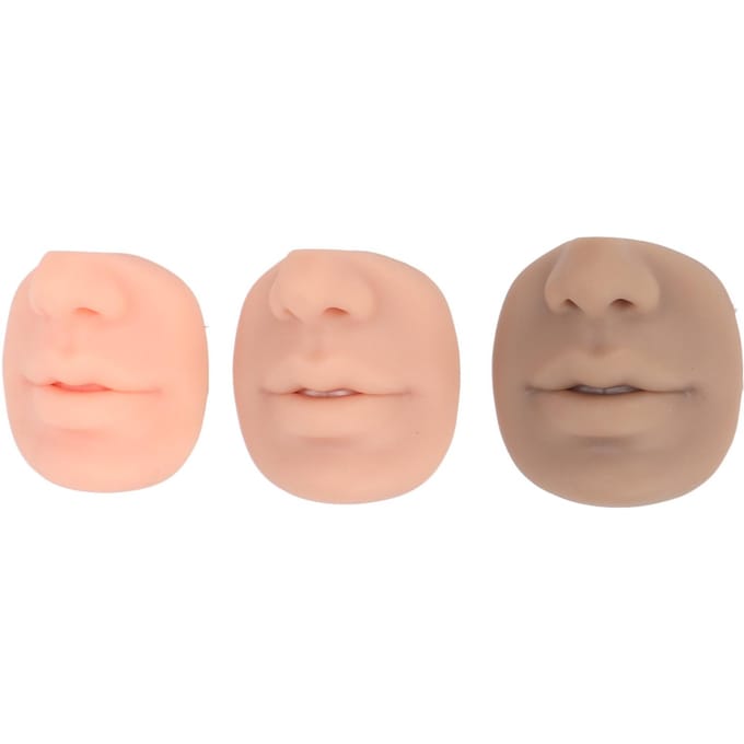 3 Kleuren Nep Neus Model Siliconen Flexibel Menselijke Neus Mond Model voor Piercing Oefening beige
