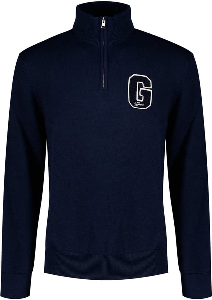 Gant Small Graphic Badge Half Rits Trui Blauw M Man