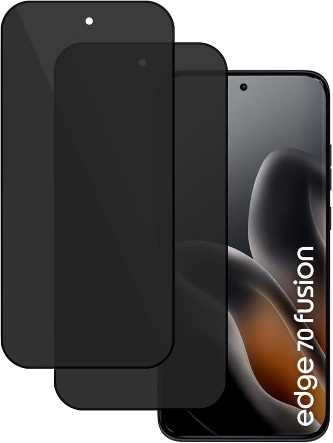 2x TechNow Privé Screenprotector geschikt voor Motorola Edge 70 Fusion Screenprotector - Privacy Beschermglas - Rounded - Privacy Proteqt+