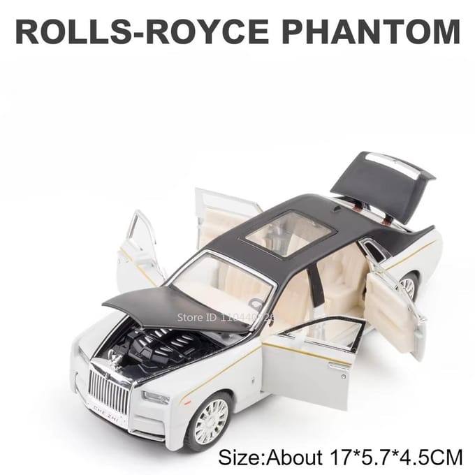 1:32 Rolls Royce Phantom Wraith Speelgoedauto Model Die-Cast Legering Rubberen Band Deuren Openende Modellen Voertuigen Kinderen Miniature Auto's Speelgoed