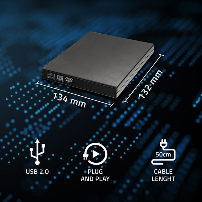 Qoltec CD/DVD SATA optische drive behuizing/omhulsel |   USB 2.0 |   12,7 mm